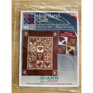 Joann 1999 Limited Edition Heartland Quilt BOM February Queen Of Hearts